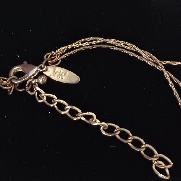 Vintage NY Gold-Toned Faux Pearl and Gold Beaded 3-Layer Necklace, 20" - Picture 2 of 2